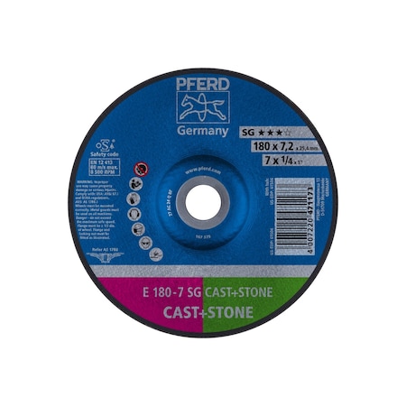 Pferd Grinding Wheel, Masonry, T27, 7"x1/4 61504